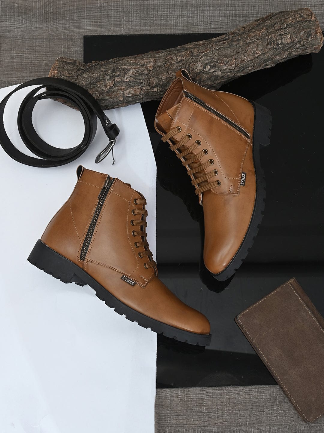 OLIVER ZIP-UP CASUAL BOOTS- Tan