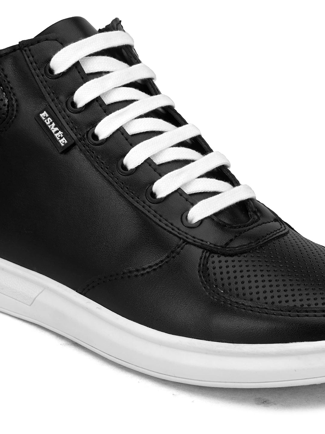 LACE-UP ANKLE SPORTY SNEAKERS-5002 - Black