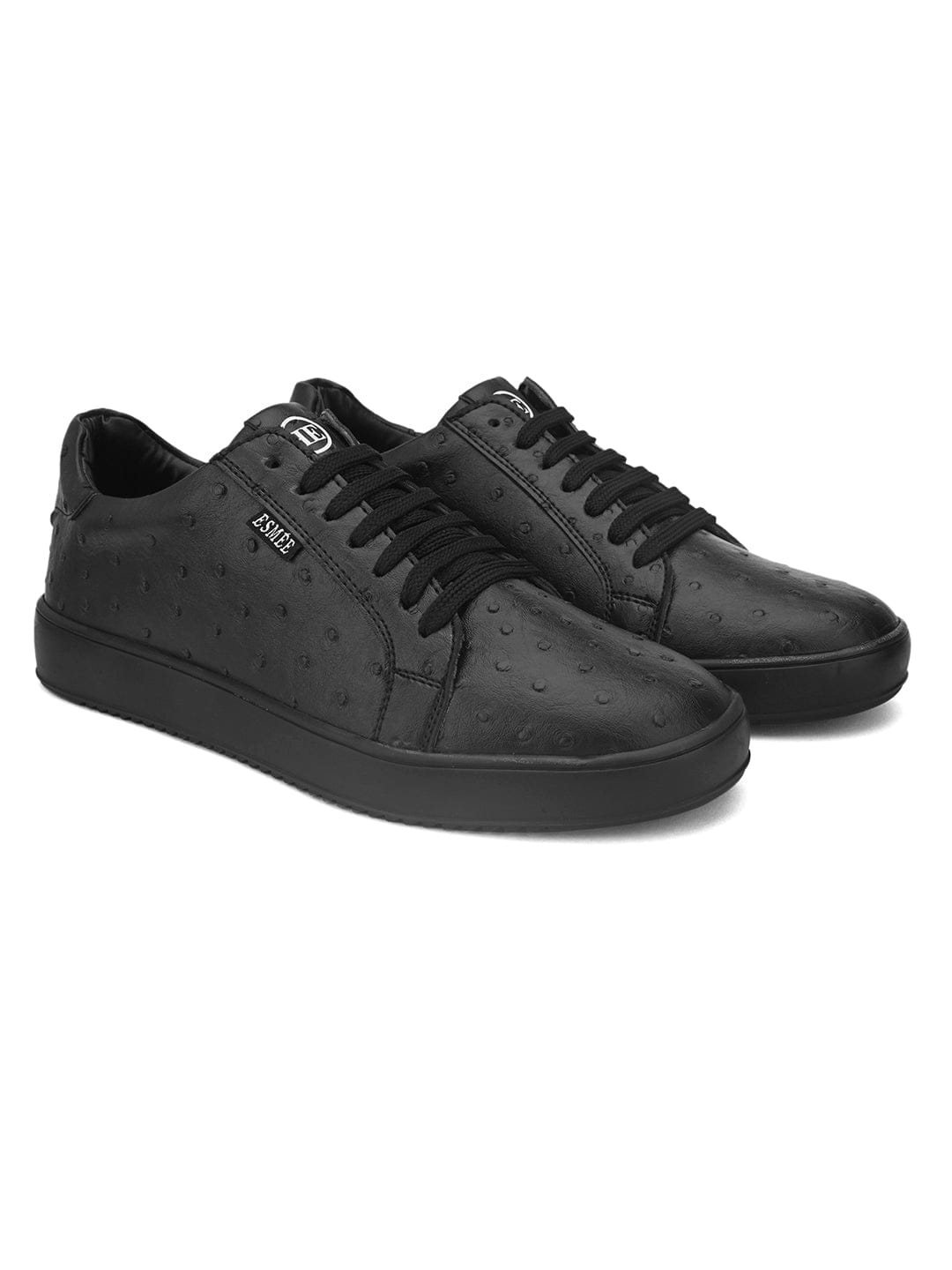 OSTRICH PATTERN SPORTY SNEAKERS SHOES- ES-20 - Black