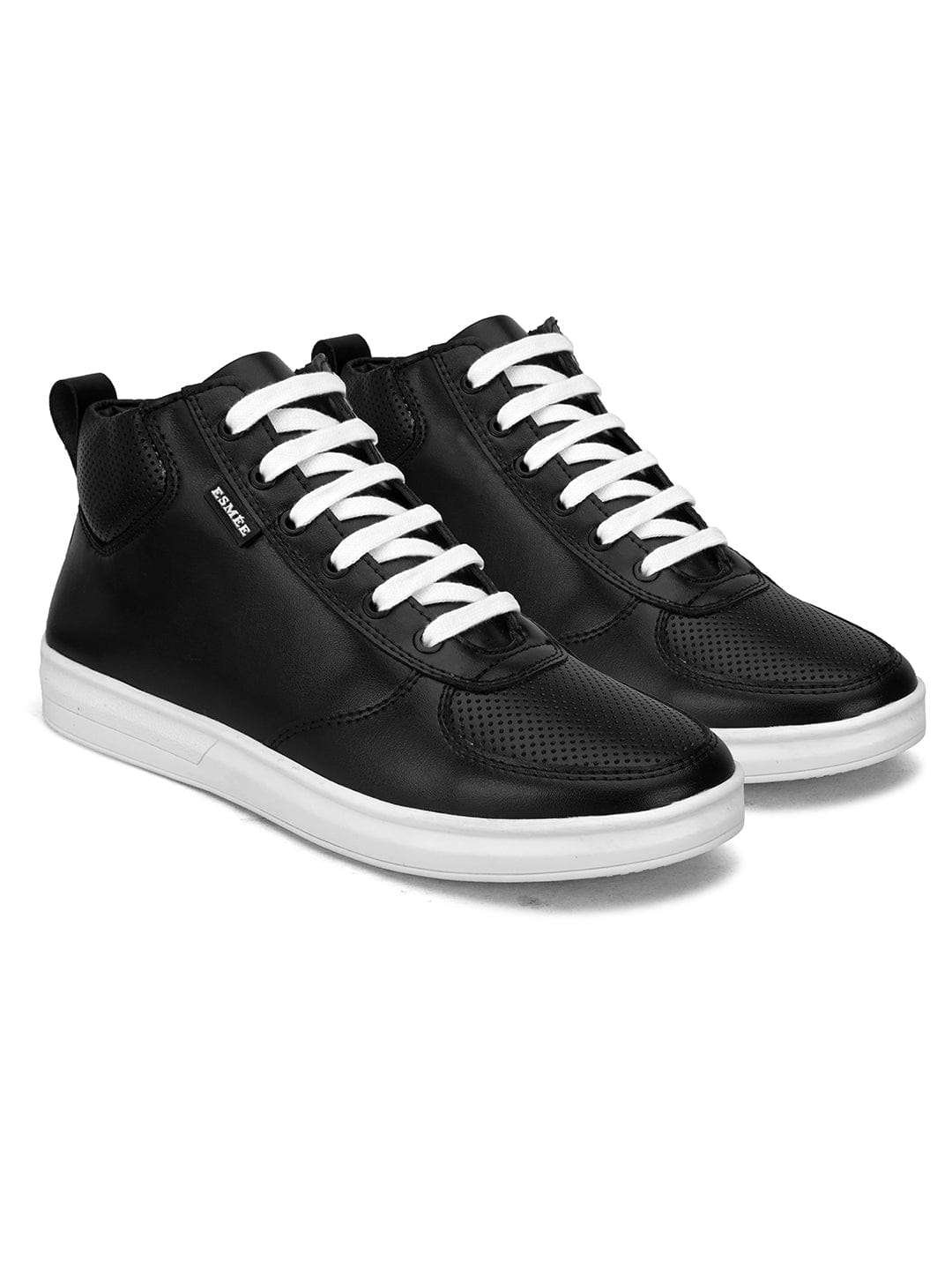 LACE-UP ANKLE SPORTY SNEAKERS-5002 - Black