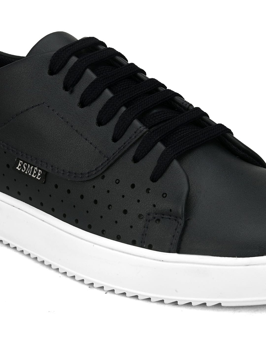 LACE UP  CASUAL SNEAKERS SHOES- ES-15 - Black