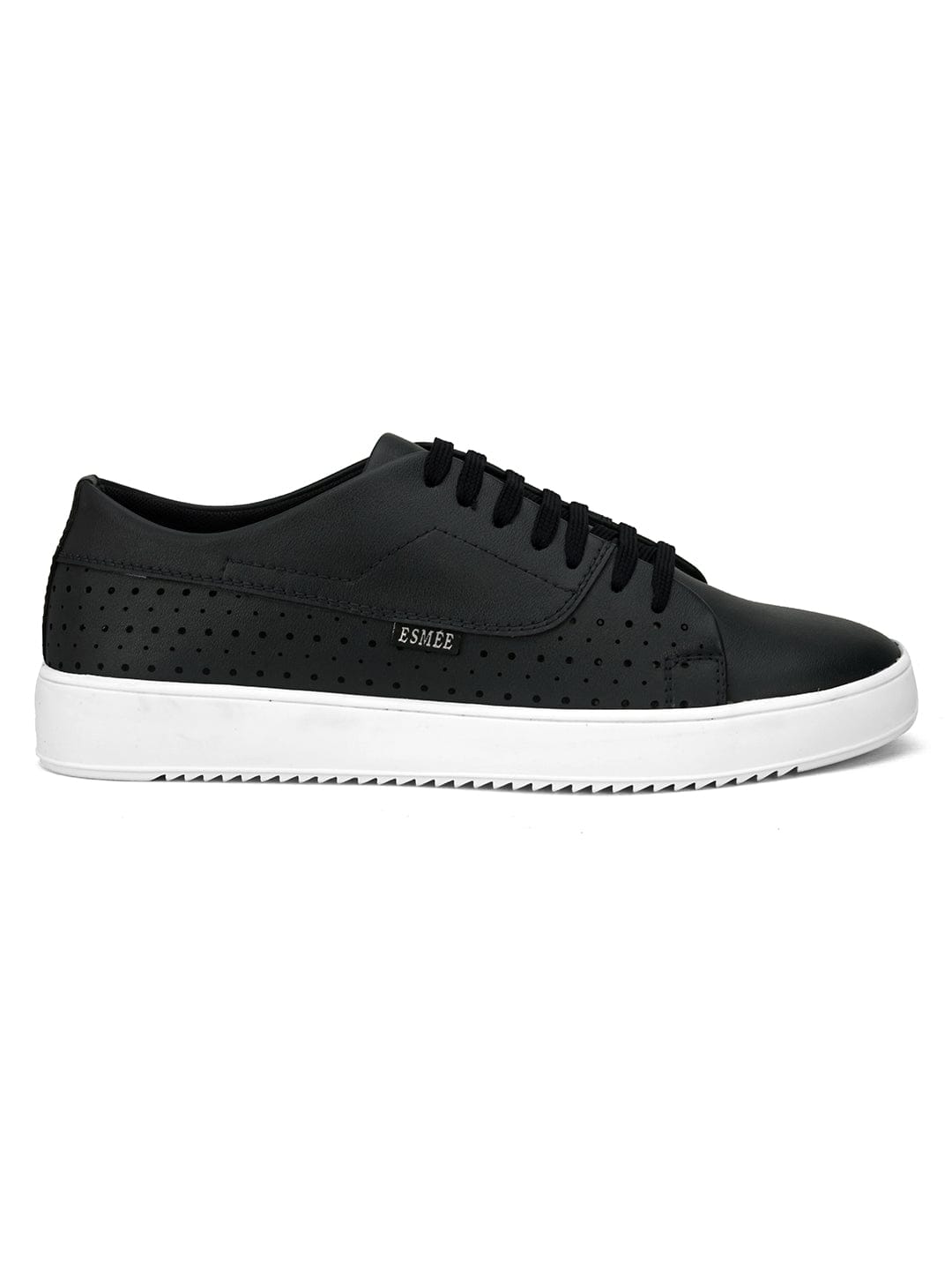 LACE UP  CASUAL SNEAKERS SHOES- ES-15 - Black