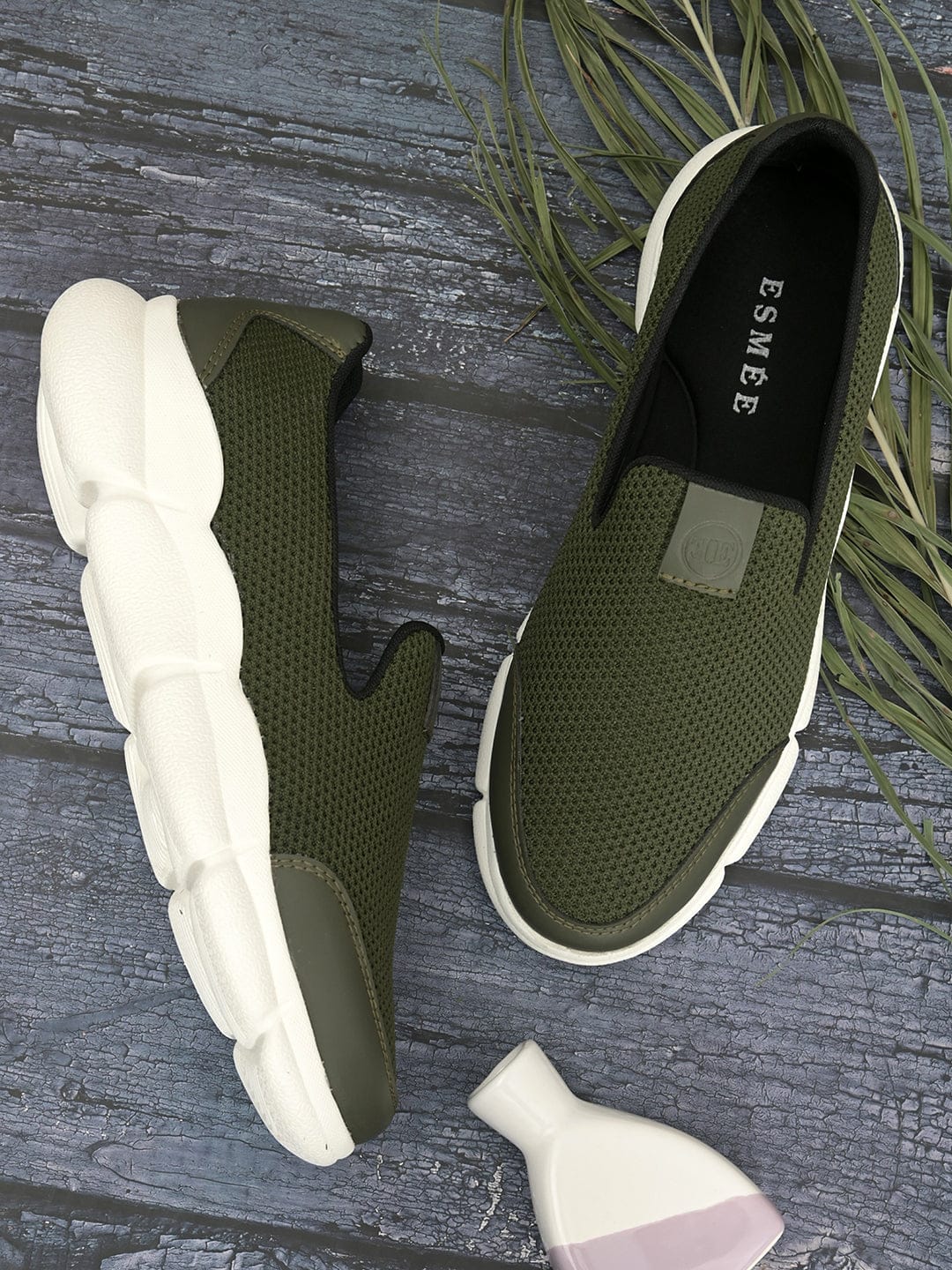 PROKNIT SLIP-ONS SNEAKERS- B-502- Olive