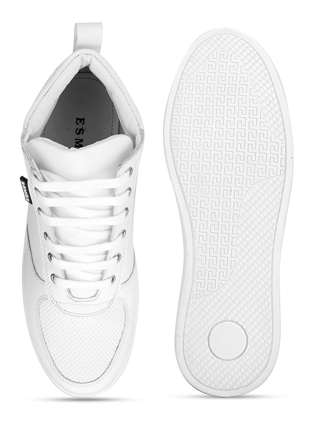 LACE-UP ANKLE SPORTY SNEAKERS-5002- White