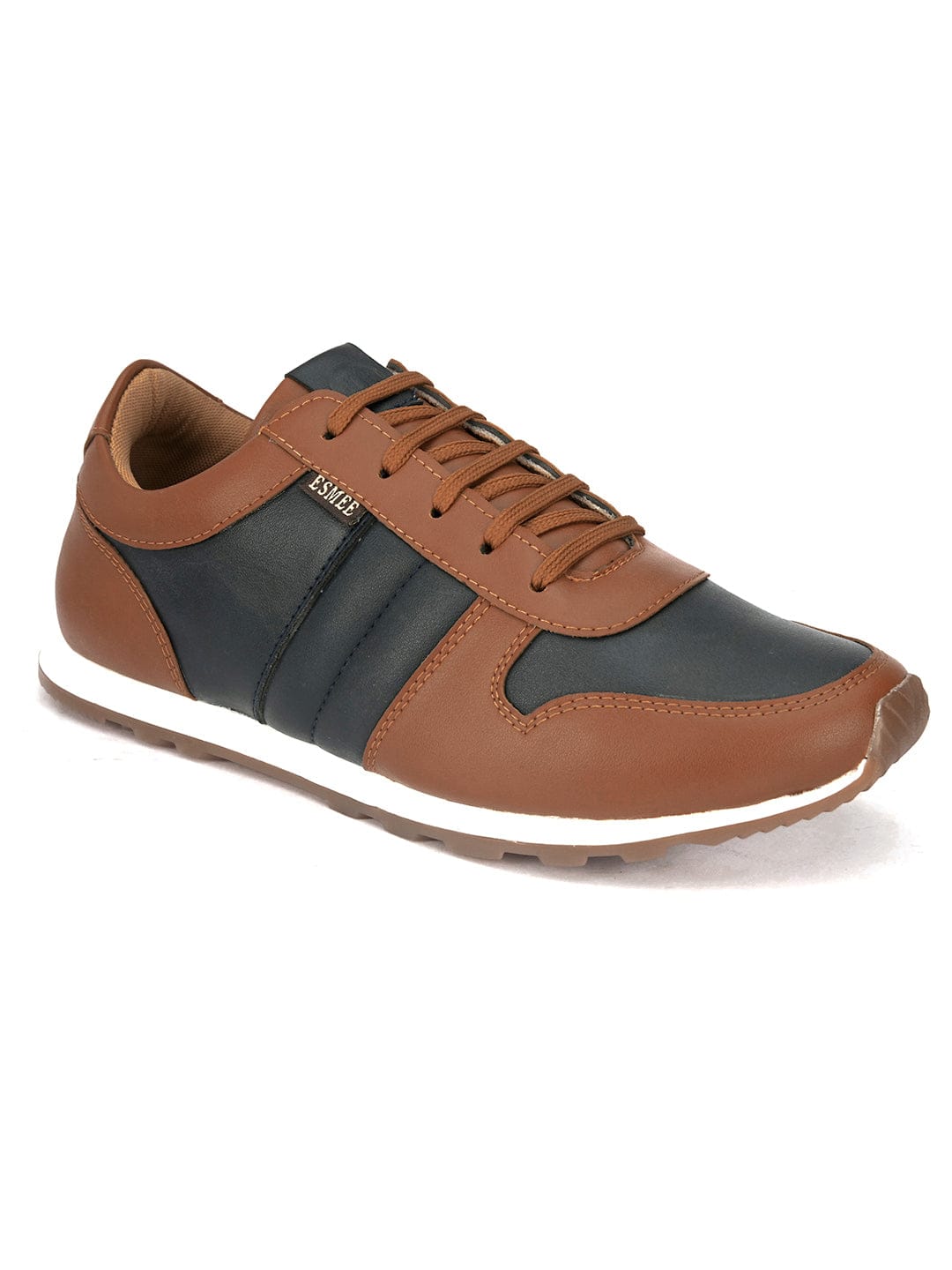 LACE UP DUAL COLOUR SNEAKERS SHOES- Z-515 - Navy/Tan