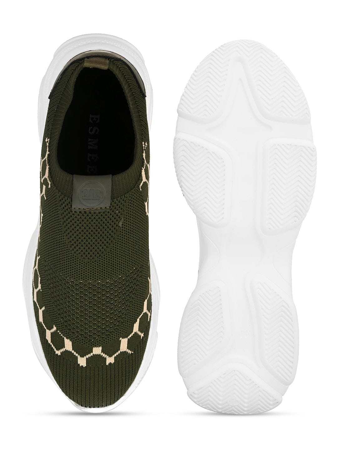 PRONKIT SPORTS SLIP ON RUNNING SHOES- B-503 - Olive